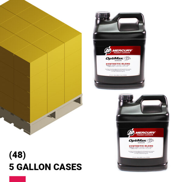 Mercury Optimax 5 Gallon Full Pallet (48 Cases) – Premium Marine Oil
